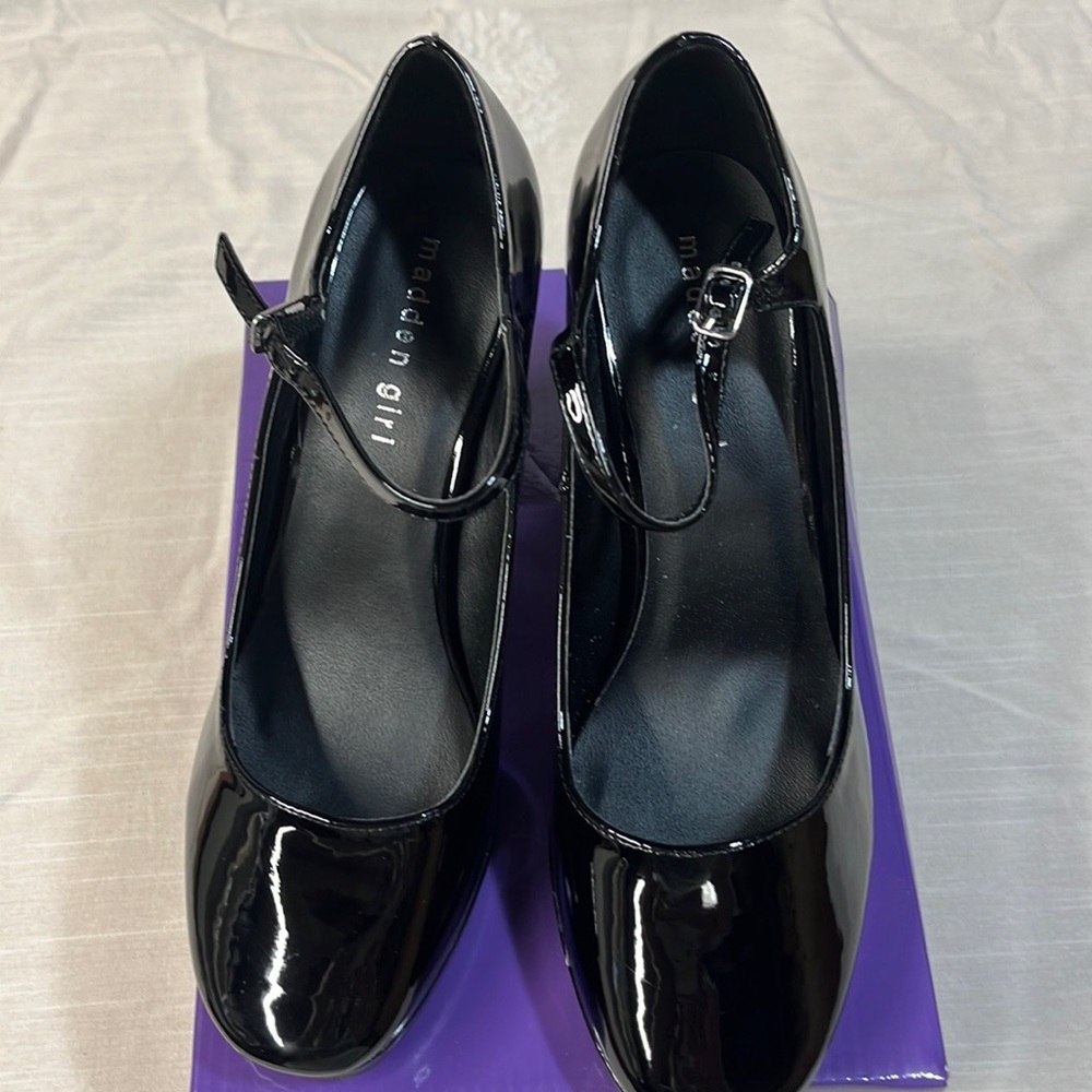 Madden Girl Urus Black Patent Heels